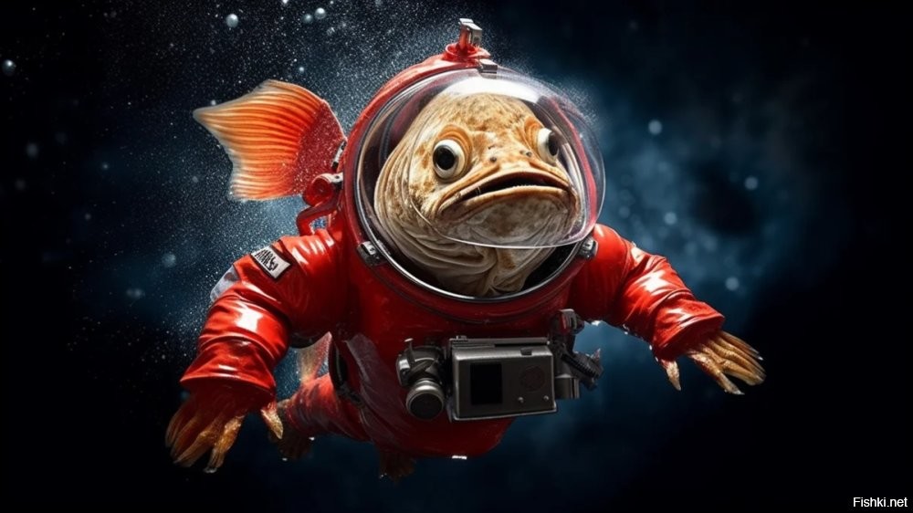 "Ф-у-у-х, чуть не спалилась", - подумала рыба в космосе