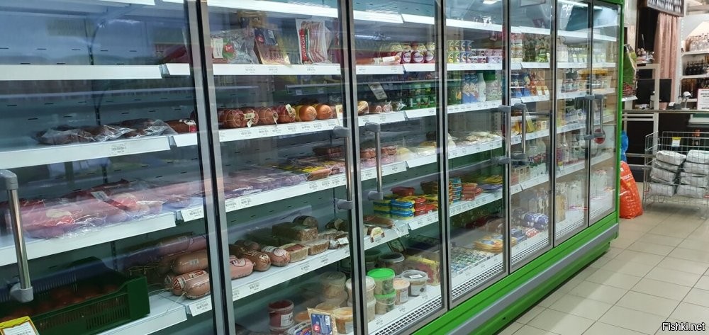 В нашей дыре , где нет ни одного постоянного жителя. 
Такой вот магазинчик, там всё есть..
Но у меня сын любит свежее молоко, я покупаю у фермера творог и масло...зачем мне тащиться в магазин...