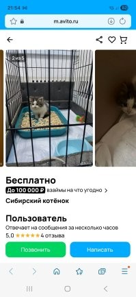 И на Авито нашел объявление.