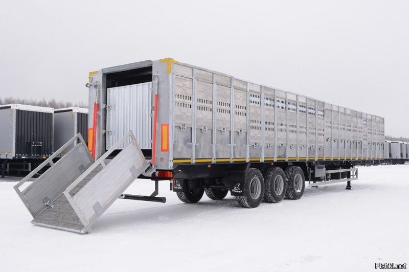 Для перевозки скота, и в советское время, использовались прицепы, с частично открытыми боковинами, типа решёток, а не НАГЛУХО ЗАКУПОРЕННЫЕ. В таких перевозятся только н.е.в.ъ.е.б.е.н.н.ы.е специалисты, вроде тебя, неспособные отличить прицеп-скотовоз от технического фургона. Это фото, конечно, современного прицепа, но общий тип не изменился с советского времени. Почитай техническую литературу, школяр!