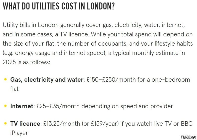 Коммуналка за односпальную квартиру (размер не указан, но думаю где-то 30 кв.м) - 150-250 фунтов и 50 за тв+интернет


Не знаю, включены ли сюда расходы на общедомовые нужды или это чисто за квартиру
При сравнении учитывайте, что вы сравниваете расходы, где люди на всем экономят, с расходами, где люди ни в чем себя не ограничивают
В идеале конечно надо сравнивать расходы на образ жизни и привычки одного человека
