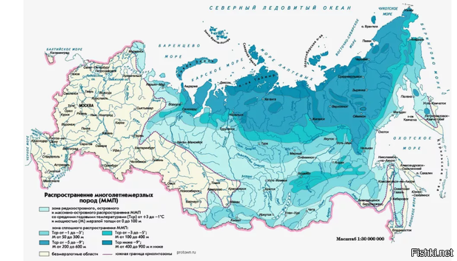 Карта вечной мерзлоты