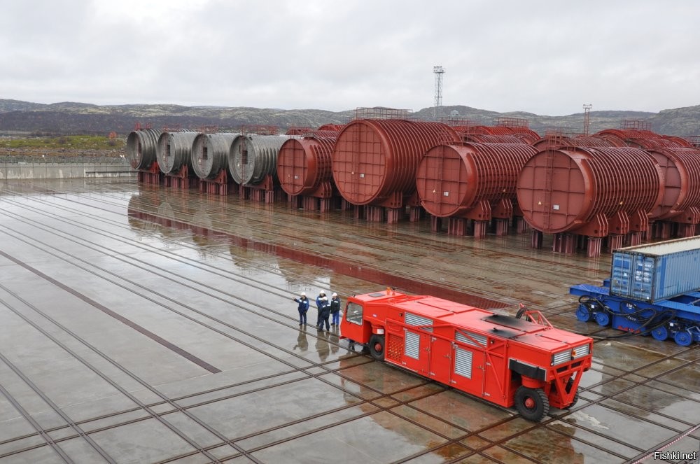 Это Советские АПЛ. В смысле утилизированные АПЛ. Корабли давным давно отслужили свое и разрезаны на метал, а их реакторные отсеки стоят на охраняемой площадке. И стоять им еще долго.