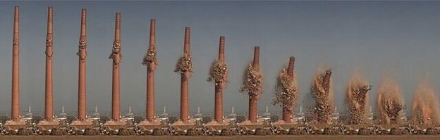 В Германии снесли 282-метровую трубу