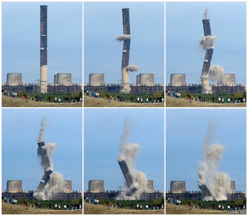 В Германии снесли 282-метровую трубу