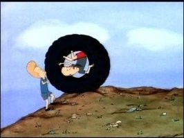 Эпичный спуск покрышки с горы