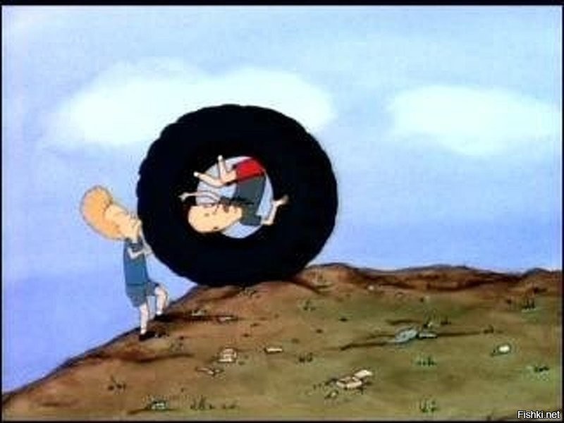 Эпичный спуск покрышки с горы