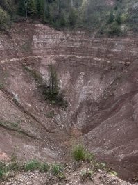 Озера уже нет.  Вот последние данные - . Фотографии в конце поста старые, предпоследняя висит в Википедии как 2004 год. Прикладываю, как озеро выглядело в июне 2011 года (вторая как раз около ели из последней фотки в посте) и его, увы, текущее состояние из ссылки выше - на бывшем дне уже растут деревья.