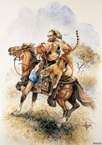 Более того, кожаные человеки сами дрессировали гепардов для охоты.