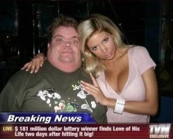 "Американец выиграл в лотерею 181 миллион долларов и через два дня встретил любовь всей своей жизни" )))