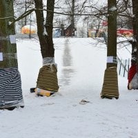 Да бл....! Я в детстве каталась с горки в парке рядом с домом. Там была куча деревьев и в конце незамерзающий толком ручей.  Почему же я не билась и не падала в ручей? Может потому что всякими ватрушками тупыми не пользовалась, а каталась на нормальных санках и ими рулила не хуже Шумахера? Вот так как на первых двух мы катались. На третьем фото современный вид, а в моё время там был пустой склон и всё, всё горка. С того места откуда снято как раз был самый крутой склон с изобилием деревьев и там просто слалом устраивали. В основном лыжники взрослые, но было несколько смельчаков на санках и я в том числе. А вот на последнем фото как теперь страхуют катальщиков там. За спиной фотографа как раз тот ручей и теперь там растягивают сетку. А у нас всё зависело от твоего умения и мозгов. Вот реально нынешнее поколение желает жить в мягкой коробочке с ватой, а если ватка не достаточно мягкая, то сразу в суд.