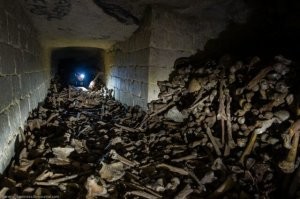 Катакомбы Парижа. В период с конца XVIII до середины XIX века сюда были свезены останки около 6 млн человек в рамках усилий по ликвидации переполненных городских кладбищ. Общая площадь подземного кладбища   11 000 м2. В наши дни катакомбы являются частью музея Карнавале и часть их территории открыта для посещения. Ежегодно катакомбы посещают более 500 тыс. человек[.