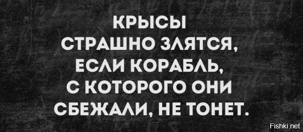 Как-то в тему первая картинка: крыса радуется, что корабль утонул