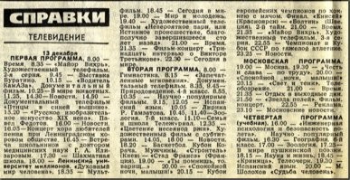 Небыло тогда никаких каналов! Были программы 1,2,московская и четвертая...