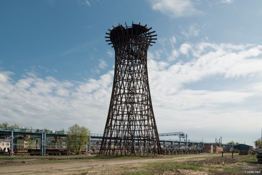 На фото башня Шухова в Выксе Нижегородской области. Это даже по фото понятно, по гербу на табличке.
