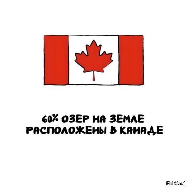 Очередной пi36ёж. В мире по разным оценкам от 117 до 300 миллионов озер. В Канаде - более 3 миллионов - то есть максимум 3%. Но уж никак не 60.