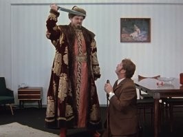В общем у Ваньки куча идей, но посмыслов Ивана Васильевича он так и не понял)

Причины поставления Великим князем всея Руси:

Существуют разные версии, для чего понадобился «политический маскарад» (по определению В. О. Ключевского и С. Ф. Платонова), при котором Иван Грозный продолжал сохранять власть. Современник событий, английский посол Джайлс Флетчер утверждал, что таким образом Иван сумел конфисковать церковное имущество от имени нового царя, сам как бы с этим не соглашаясь:

К концу года заставил он нового государя отобрать все грамоты, жалованные епископиям и монастырям, коими последние пользовались уже несколько столетий. Все они были уничтожены. После того, как бы недовольный таким поступком и дурным правлением нового государя, он взял опять скипетр и будто бы в угодность церкви и духовенству дозволил возобновить грамоты, которые роздал уже от себя, удерживая и присоединяя к казне столько земель, сколько ему самому было угодно.