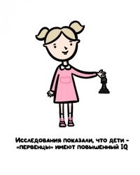 Полная херня. 
1. Исследования показали, что чем выше возраст матери при родах, тем больше интеллект 
2. У моего друга двое сыновей. Младший реально умнее. Первый тоже не дебил, но младший явно выделяется. Знаю ещё несколько таких примеров. Хотя встречал и наоборот, но реже. Ну и классика - Ленин явно выше по интеллекту своего брата. Достоевский, Наполеон, Рокфеллер, Пушкин были вторыми детьми в семье