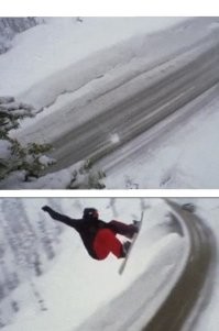 Молодец, подстелил снежку, чтобы помягче было, если что.