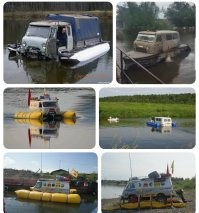 Ну ездишь ты по офигенно тонкому льду. 
Ну приделай пару поплавков. 
Пусть не таких больших, но могущих удержать до  эвакуации пассажиров. 

Да хоть пару брёвен поперёк машины, к бамперам, привяжи. 
Всё дольше проваливаться будет. 
А то и вообще, на поверхности останется.