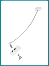 Я такой прикрутил везде.
Ребёнок - аутист, 13 лет.За всё хватается руками.Щель мелкую сделал ( на разном уровне прикрутил от створки к раме.Голова не пролезет).Вырвать сложно.
Ключи в недоступном месте спрятаны.