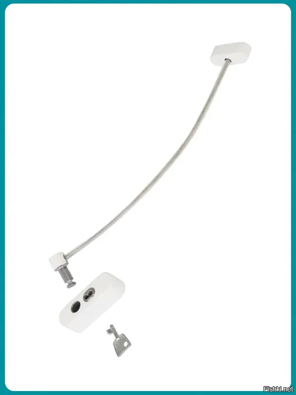 Я такой прикрутил везде.
Ребёнок - аутист, 13 лет.За всё хватается руками.Щель мелкую сделал ( на разном уровне прикрутил от створки к раме.Голова не пролезет).Вырвать сложно.
Ключи в недоступном месте спрятаны.