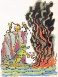 Есть исторически задокументированный в летописях факт:
А лисички Взяли спички, К морю синему пошли, Море синее зажгли. Море пламенем горит...
Так что...