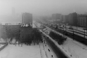 Москвва, проспект Мира в сторону центра. Мост через реку Яуза. 1977 год.