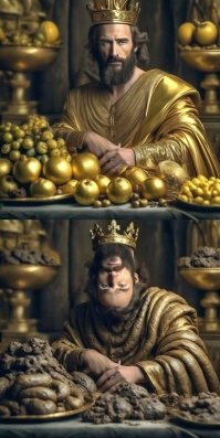 Царь Мидас прикосновением превращал все в золото. Его завистливй брат Антимидас - в говно.