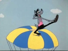 Можно как волк в "Ну погоди!"