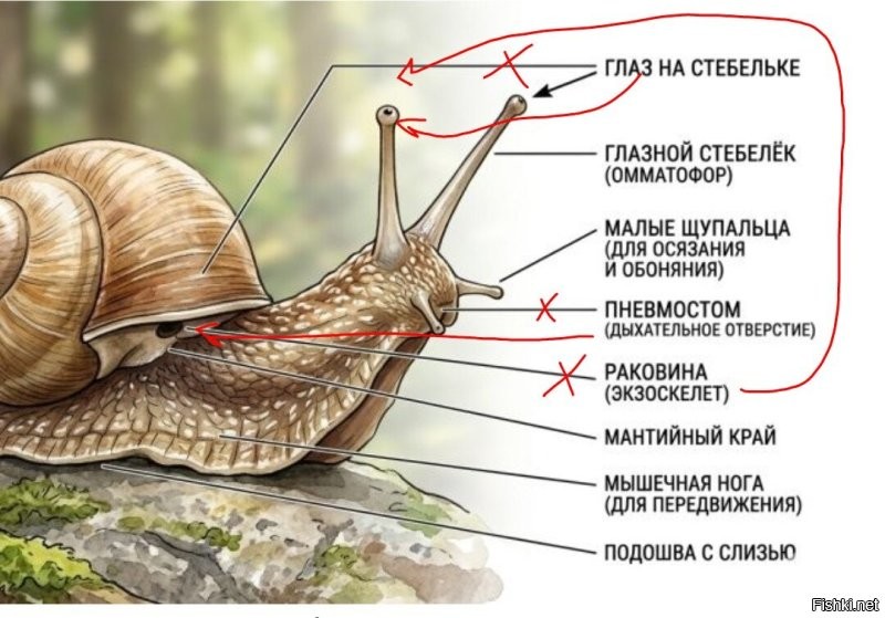 Стебельчатоглазые и сидячеглазые брюхоногие моллюски
