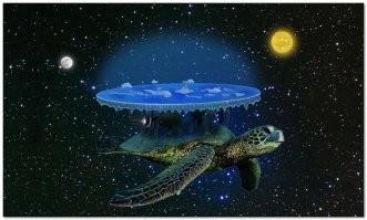 Фотошоп. Там еще черепаха и слоны должны быть.