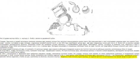 инфы в интернете очень мало по мортирам и гранатам для них, поэтому привожу вырезку из статьи про корабельные мортиры, в ручной принцип абсолютно тот же