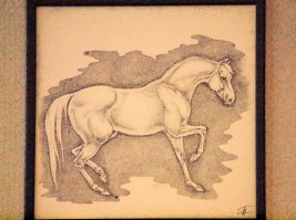 У нас тётенька конюхом работала, тоже точками ручкой картинки рисовала