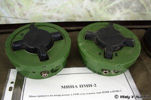 если мины нажимного действия - не факт, что веса пингвина достаточно для срабатывания. 
Не знаю, какие мины у Британии и Аргентины, но, наши наприме, ПМН-1 и 2 на пингвина не сработают. Вряд ли у них они сильно отличаются принципом действия. 
Про противотанковые мины я уже вообще не говорю. Там усилие в несколько сот кг необходимо для срабатывания.