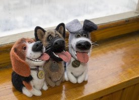 Валяные фигурки животных 