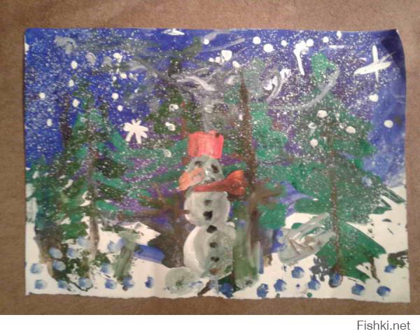 Прям заставили меня покопаться в архивах )) 
Первое фото 2 года 7 месяцев, второе 2 года 9 месяцев
Рисовала сама, размер А3 (крупное проще рисовать)