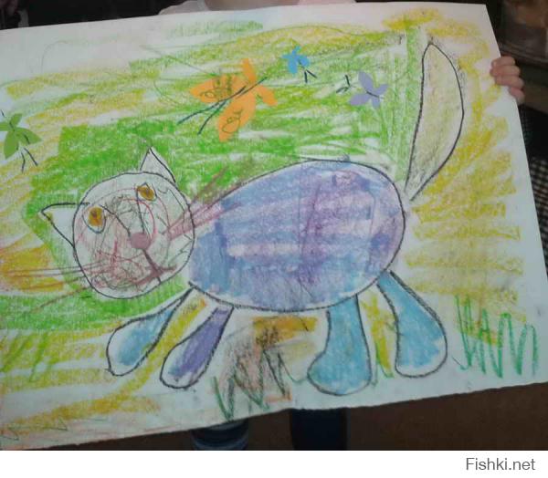 Прям заставили меня покопаться в архивах )) 
Первое фото 2 года 7 месяцев, второе 2 года 9 месяцев
Рисовала сама, размер А3 (крупное проще рисовать)