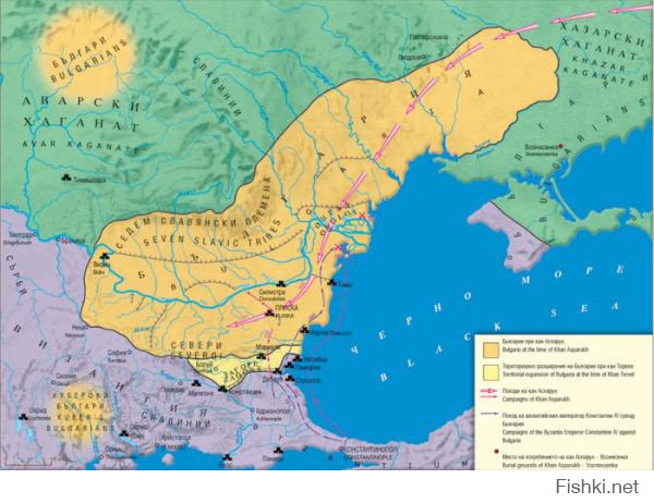 Вообще-то, могила-гробница хана Кубрата под Полтавой, Волжская Булгария - наследие бат Баяна, а Кубрат с сыновьми тронулся на запад и основал первое Болгарское государство, которое имелу вот такие границы - 
Когда монголы делаут набеги на волжску булгарию, она идет к арабам в Багдад искать подкрепление, но часть отказывается принять ислам и бежит в Киев, их расселяют по высше описаным областям в Украине. Болгары не славяне, имеют корни в хазарах, идя с отцов и дедов Атилы.