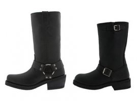 у мотоциклетных сапог каблук вполне приличный - плюс снизу металлическая набойка ... примерно такие ...