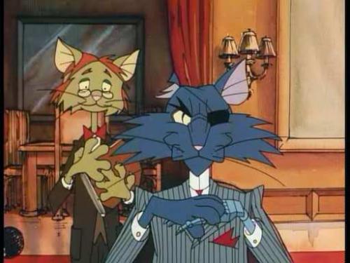 Был такой мультфильм про мышь шпиона ГРабоского))) похож кот да не тот. Ловушка для кошек-называется.