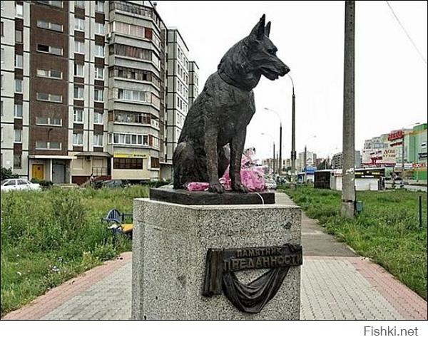 у нас в Тольятти стоит памятник собаке
хозяин разбился на машине,собака живая была
долго жила прямо на обочине пока не умерла
люди ее забирали к себе,она убегала
потом умерла
животные очень преданные