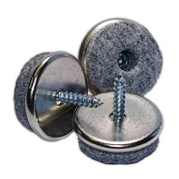 Чтобы мебель хорошо двигалась, к ножкам надо привитить(не наклеить) металлические шайбы с запрессованым в них войлоком. Подобные шайбы выдерживают любой вес мебели и всё прекрасно двигается, не царапая пол.