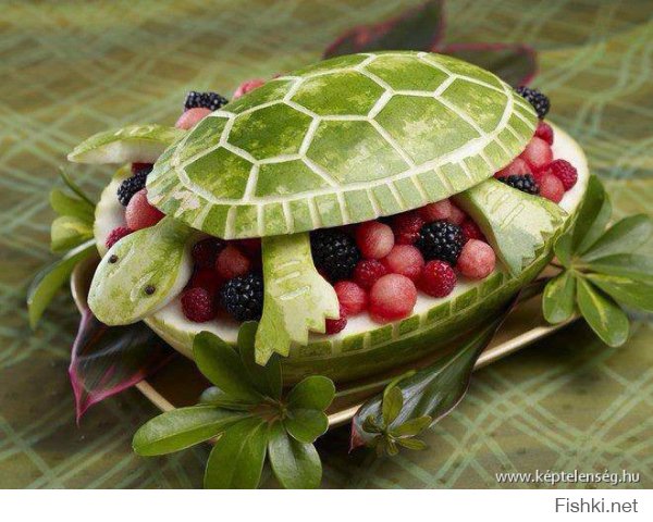 Как из арбуза сделать прикольную морду