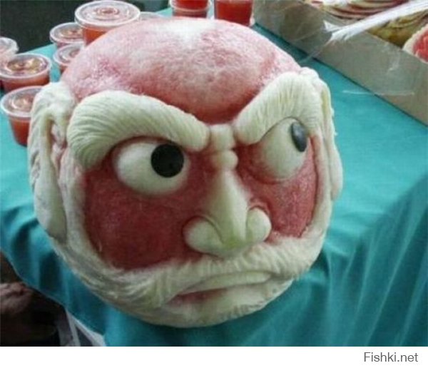 Как из арбуза сделать прикольную морду