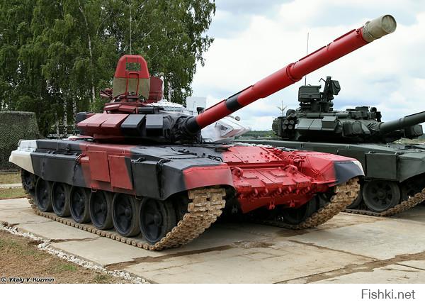 А к чему на фото Т-80БВ и словацкая модификация семдесятдвойки,Т-72М2 «Модерна»? Вот Т-72Б3