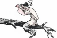 Это тенология сноса здания такая, работники самоубийцы делают быстро и дёшево.