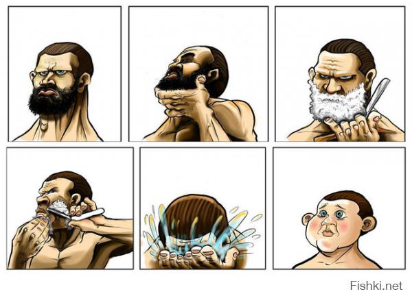 Реакция девочки на сбритую бороду отца