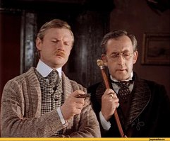 Настоящие Шерлок Холмс и доктор Ватсон. Остальные подделка.