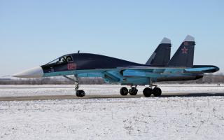 Четыре Су-34 над Северным полюсом